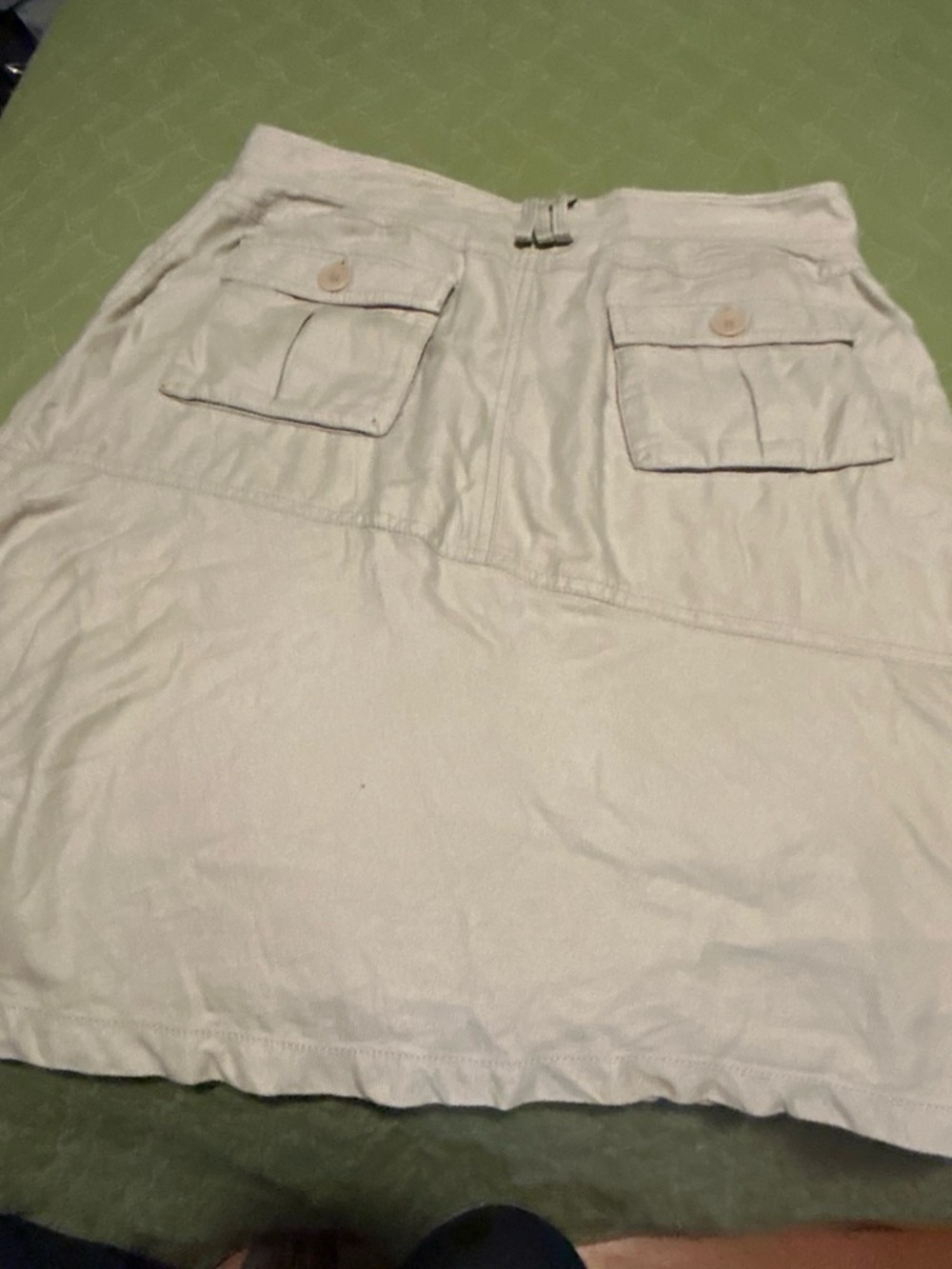 Eileen Fisher Cream Utility Mini Skirt with Flap Pockets